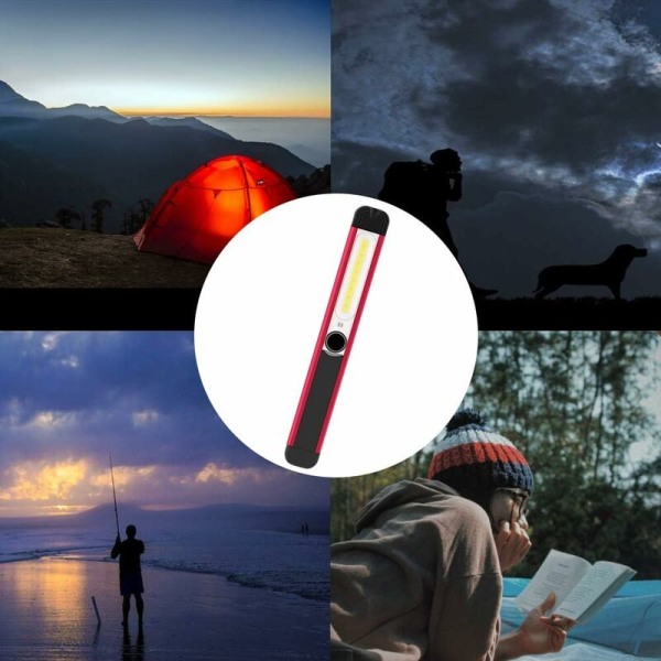 Arbeidslys, oppladbart LED-arbeidslys COB fakkellampe 5 moduser magnetisk lommelykt for bil, garasje, verksted, gjør-det-selv, camping (2 stk),