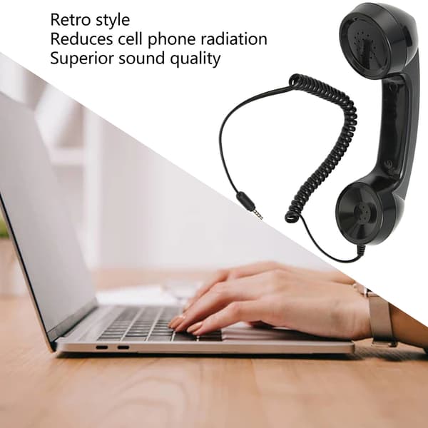 Monitoiminen Retro Puhelinkuuloke Säteilynkestävä Musta