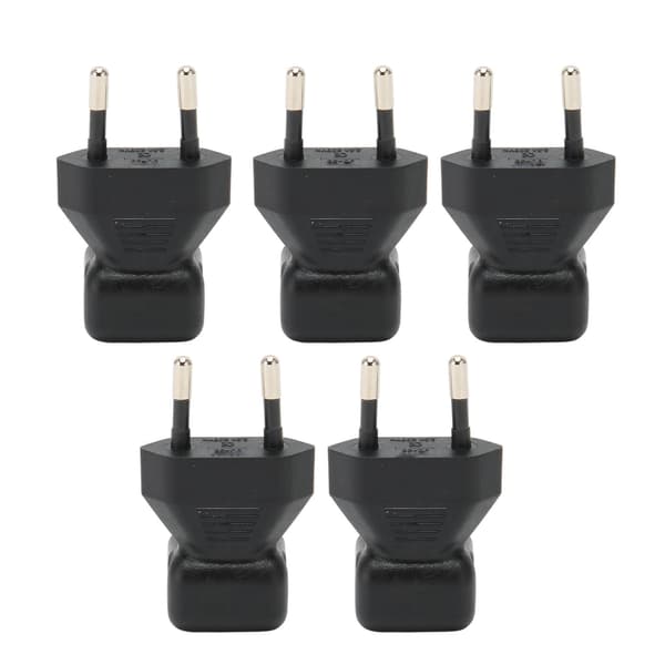 5 stk. EU-stik til IEC320 C7 strømadapter EU Han til IEC320 C7 Hun Albueforbindelse 125-250V