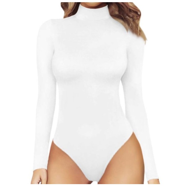 Kvinnors scoop neck kortärmad långa bodysuit jumpsuits L