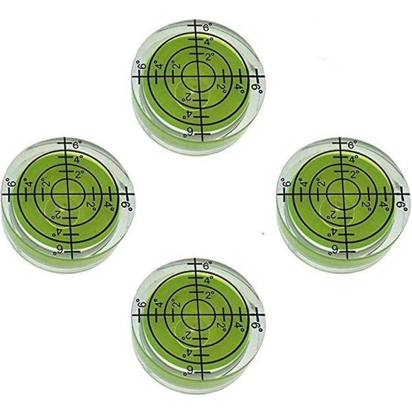 Gfnt 4st 32 mm cirkulär bubbelnivå för stativ fonograf skivspelare Grön