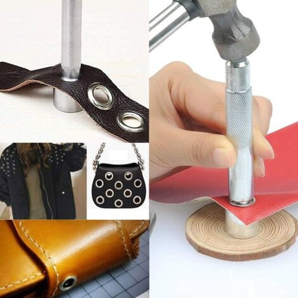 Genomföringssats med öglor, 12 mm öglesats Metallverktyg Genomföringsset 100 set öglorsats Öljetter för presenningar för sömnad av canvaspresenning