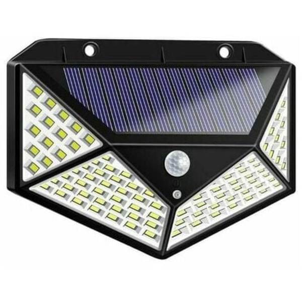 Set med 2 Solar Flood Lights med rörelsesensor 100LED Fyrsidig ljus Solar Wall Light