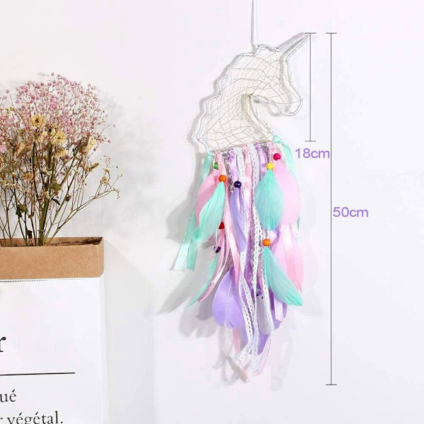 Unicorn House Dream Catcher riipus värikkäät tuulikellot (kääritty valot) kodin ja puutarhan sisustukseen