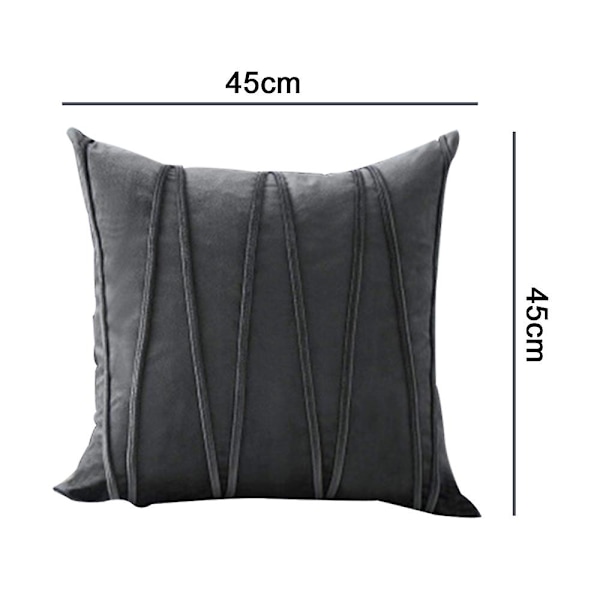 2-delt dekorative stripete fløyelsputetrekk Putetrekk Dark gray