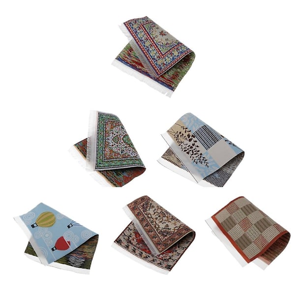 2x 1:12 Vintage -tyylinen kudottu mattomatto peitto miniatyyri nukkekodin koristelu
