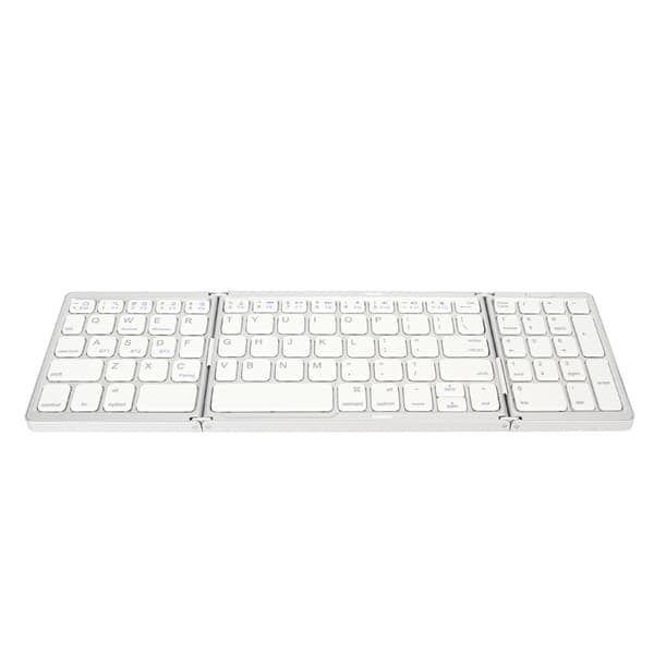 Bluetooth Triple Fold Trådløst Tastatur Multi Enhedsforbindelse til Laptop Tablet Telefon Sølv Hvid
