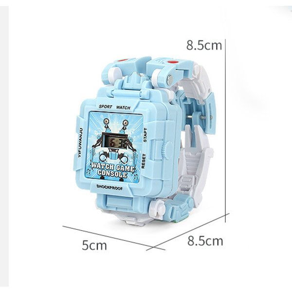 Transforming Robot Kids Toy Watch (Blue Game Watch),