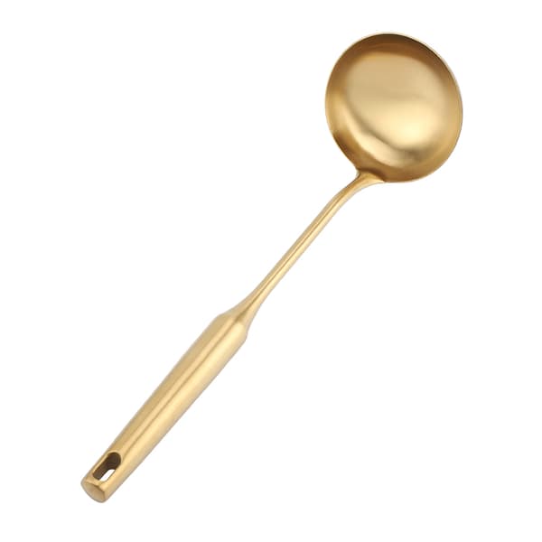 Suppeske i rustfrit stål, guld, køkkenredskab
