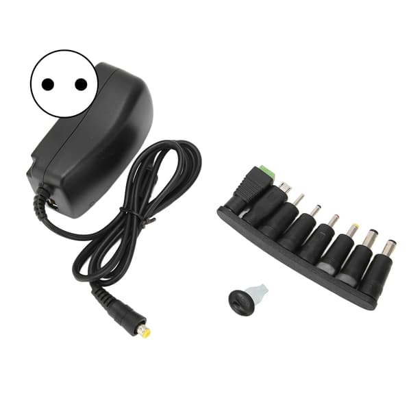 30W Universal Strømadapter USB-port Spenningsjusterbar 100‑240V EU-plugg