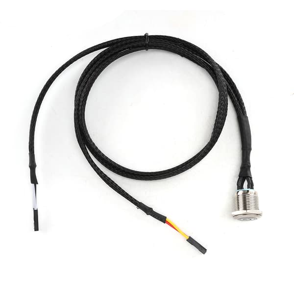 Stationär Dator Värd Strömbrytare Kabel Metallknapp LED Strömknapp Röd