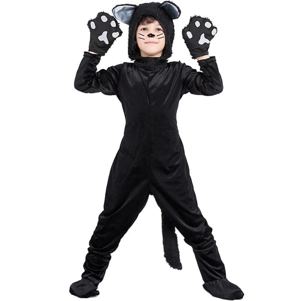 Halloween Masquerade Animal Black Cat Performance Costume S