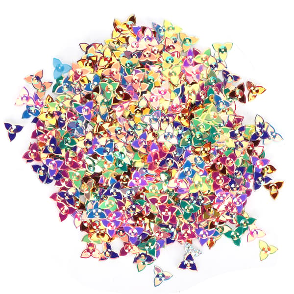 Konfetti Blomformade Glitter Paljetter Fest Bröllopsdekorationstillbehör 1,5 cm Triangulära Blommor