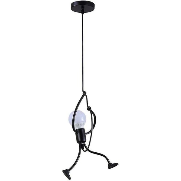 Suspension, Luster Pendel Lysarmatur E27 Jernlampe Kreativt tegneseriedesign Moderne Lysekrone Pendel til børneværelse (sort, 1 stk) 56twenty