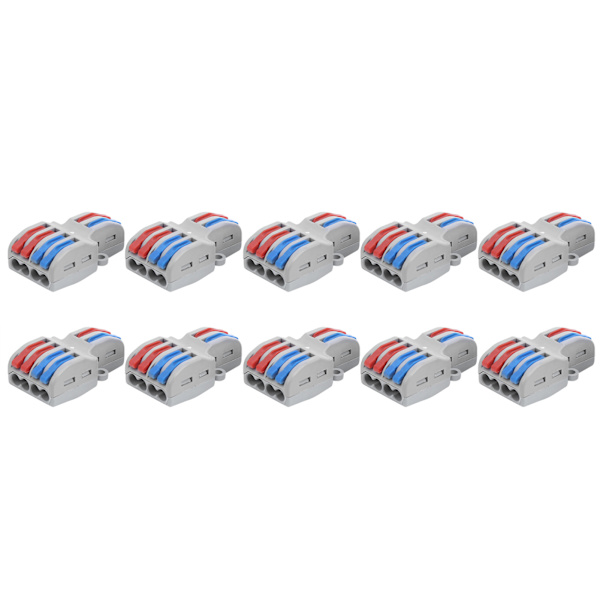 10 st Kompakta Trådkopplingsplintar Spakmutter Terminalblock SPL Snabbkopplingsutrustning SPL-42