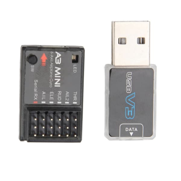 RC Flight Controller A3 Mini 6-akset flygyro-stabilisator multi-protokoll seriell mottaker fastvinge