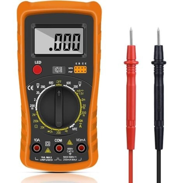 Digitalt multimeter, digitalt automatisk multimeter, profesjonell elektrisk tester, voltmeter/motstand/kontinuitet/dioder Ap