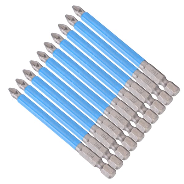 10-pack PH2 Magnetiska Krysskruvmejselbitar 90mm Elektriska Borrtillbehör