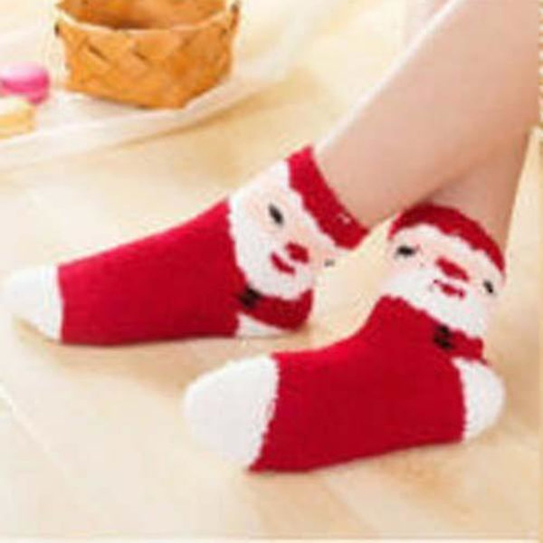 jul Kvinnor Mjuka Fluffiga Sömnstrumpor Xmas Strumpor Present Santa Claus 2 Pairs