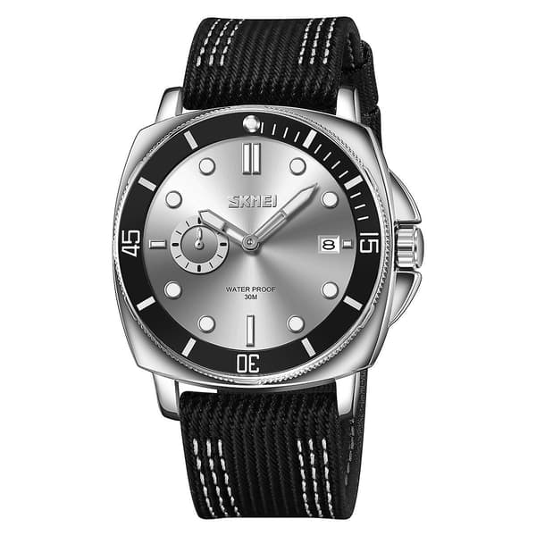 Mode Enkelt Ur Lysende Vandtæt Herre Quartz Ur Armbåndsur Silver