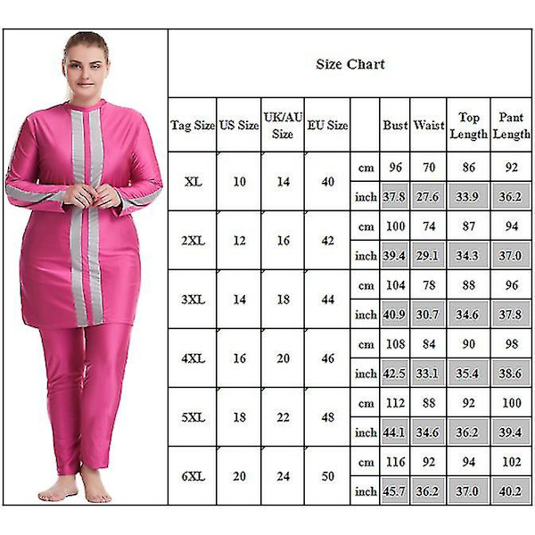 Mu Dam Baddräkt Islamic Beach Burkini Badkläder Plus Size 3XL