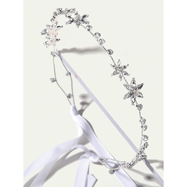 Brudeblomst Pandebånd Mode Enkeltrækket Pandebånd Finkorset Rhinestone Legering Hårbånd Hår