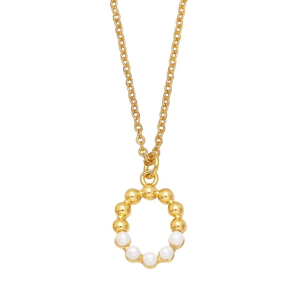 Halskæde Vintage Zircon Pearl Letter Modesmykker Ac10089 O