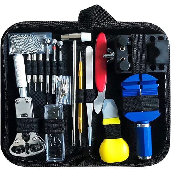 Urreparationssæt, professionelt værktøjssæt med fjederstang med bæretaske, værktøjssæt til urbåndsled