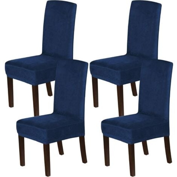 Fløyel Spisestol Slipcovers Stretch Spisestue Stol Slipcovers Sett med 4 Parson Chair Slipcovers Stolbeskyttere Spisestue