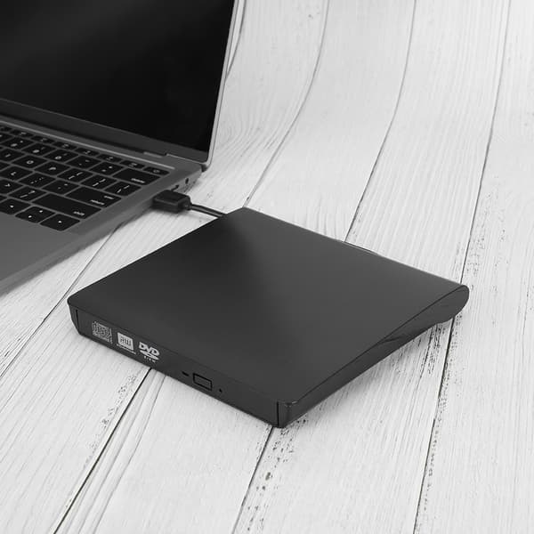 USB 3.0 ekstern DVD CD-brænder optisk drev med skridsikker måtte til bærbar computer stationær sort