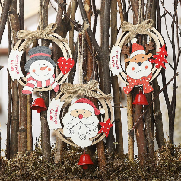 Julgransprydnader 3-pack julfestdekor i trä