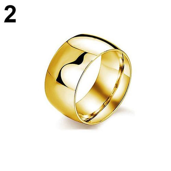 Menn Kvinner Titan rustfritt stål Band Ring Bryllup Engasjement Lover smykker Gold 9
