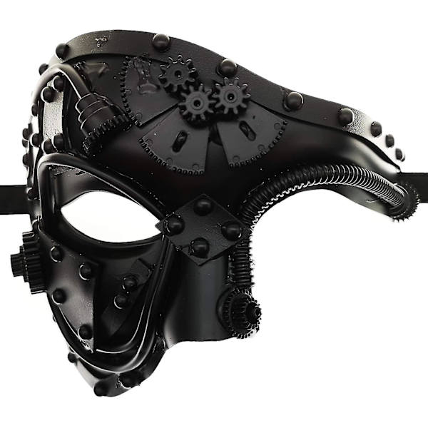 Robotmask i metall, maskeradfest för Halloween Gold