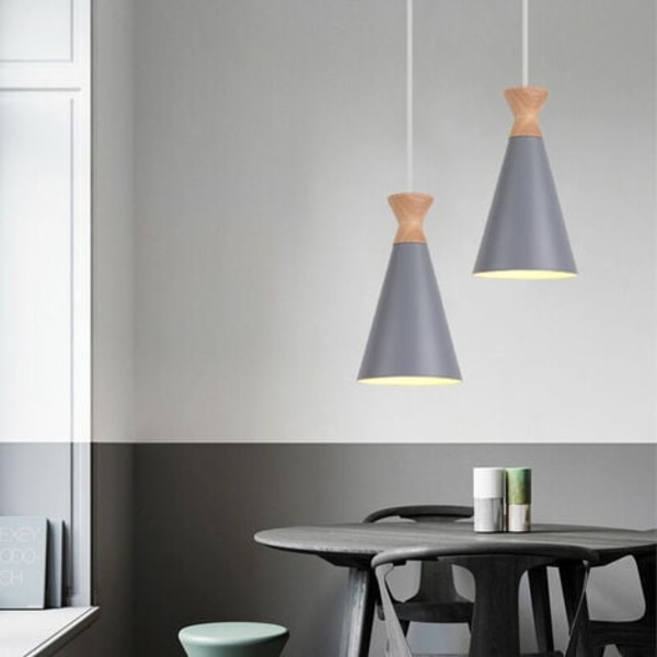 Moderne industriel dekoration Pendel Lysekrone Creative Makaron Pendel Lampe - Grå