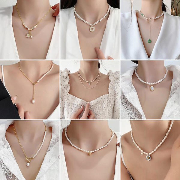 Halskæde Vintage uregelmæssig barok perle piger&#39; Modesmykker Ac3314 necklace A727