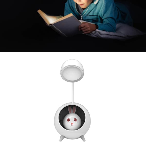 Mini LED Skrivebordslampe Øyebeskyttelse Nattlys Hjemmekontor Hvit