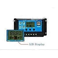 Solcelle ladekontroller, 12V/24V, 30A, LCD-skjerm, doble USB-porter