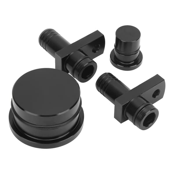 PCV Reroute Fitting med Reroute Port Plug og Resonator Plug til GM Duramax 6.6L 2004.5 til 2010 Sort