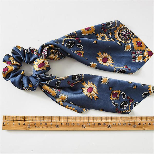 Muoti kukkapainoinen Scrunchie Printed hiusnauha Naisten Hiushuivi Rusetit Kumiköydet Lotus root color