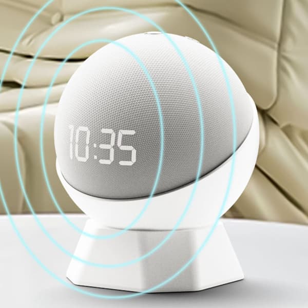 Smart Høyttalerstativ Ripesikkert Anti-skli Silikonbase for Echo Dot 4 og 5 Hvit