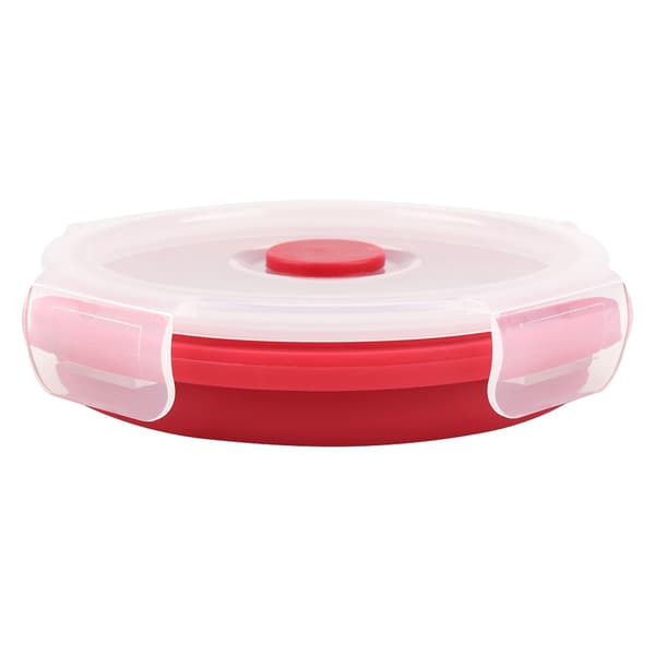 Hopfällbar Silikon Bento Box 350ml Röd