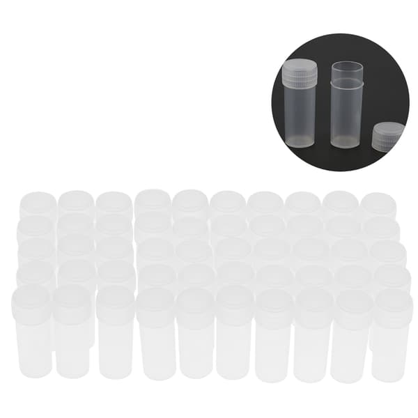 Plastprøveflasker - 50 stk, 5 ml kapasitet