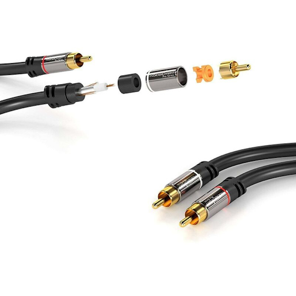 Sort telefon til højttalerkabel Nylon stereolydkabelbaneradio, smartphone, MP3 osv.