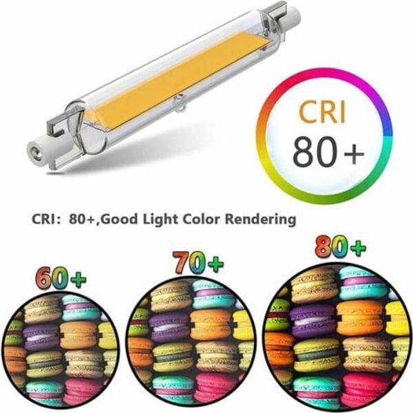 20W R7S LED-pærer 118mm dimbar, R7S LED-lyspære 3000K varmhvit, dobbelende 2000LM COB-pærer, R7S LED 118mm-pære