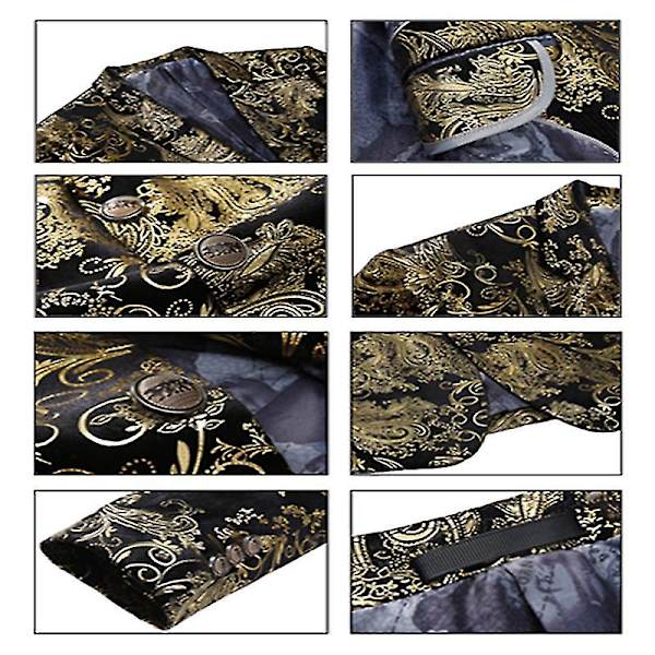 Blazer luksus guld skinnende trykt Slim Fit Button Suit 60