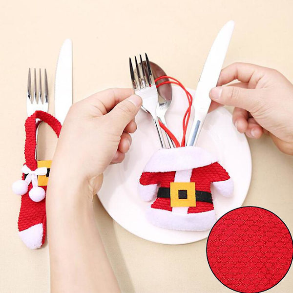 6 stycken julbestickhållare Sankt-lawa juldekoration juldekoration bestick kostym Små byxor och kläder Bestickset Servett Ba