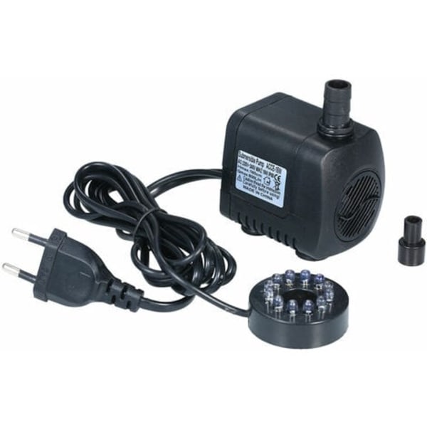 Akvariumpump LED-ljus dränkbar pump 800L/H Ultratyst akvariumdammtank Simbassäng Vattenfontänpump, EU Plus