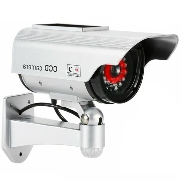 Solcellsdriven Simulerad Dummykamera Säkerhetskamera CCTV Utomhus Vattentät Emulativ IR LED-blixt Röd LED Dummykamera