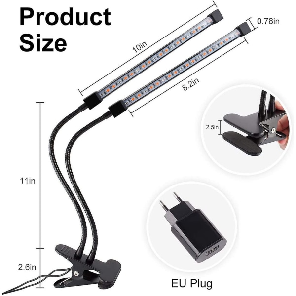 Grow Light 40 Led Grow Light With Cycle Auto Timer 20w 3 lägen 5 Ljusstyrka