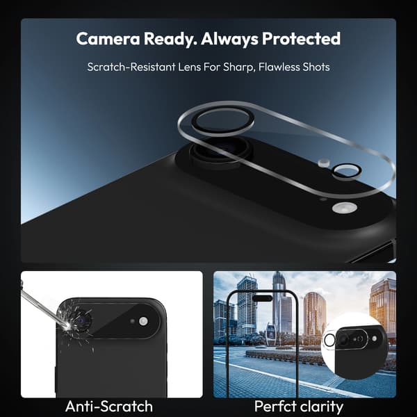2-Pack Compatible with iPhone 17 Air Privacy Screen Protector & 2-Pack Lens Protector - Tempered Glass | [Automatic Installation] - Bubble Kompatibel med iPhone 17 Air